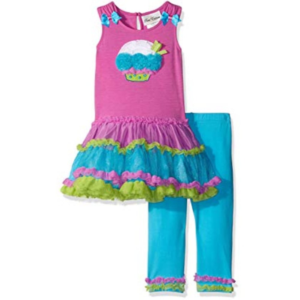 Rare Editions Baby Girls Cupcake Tutu Dress Legging Set Outfit 12 mo NWT